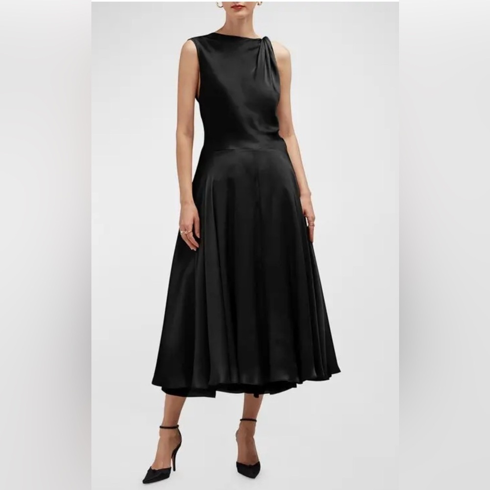 NEW CARESTE  Sadie Twisted Sleeveless Silk Midi Dress 12
